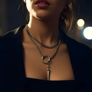 سلسلة الانزلاق ارتفاع المقود الوهق قلادة القلائد طوق التفاف قلادة نمط الحياة المجوهرات ، الأزواج المجوهرات - Product Image 1
