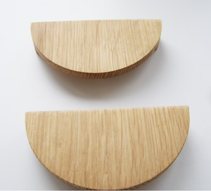Juego de 2 tiradores decorativos de madera para gabinetes, tiradores semicirculares para muebles, tiradores de madera de roble para cajones - Product Image 4