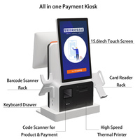 Caisse enregistreuse en libre-service à double écran tout-en-un avec écran tactile Android, imprimante intégrée, NFC, Bluetooth pour restaurants