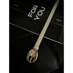 Cinturón para mujer Fiori con hebilla ovalada de aleación de doble punta, estilo casual, cinturón de cuero PU para uso diario - Product Image 2