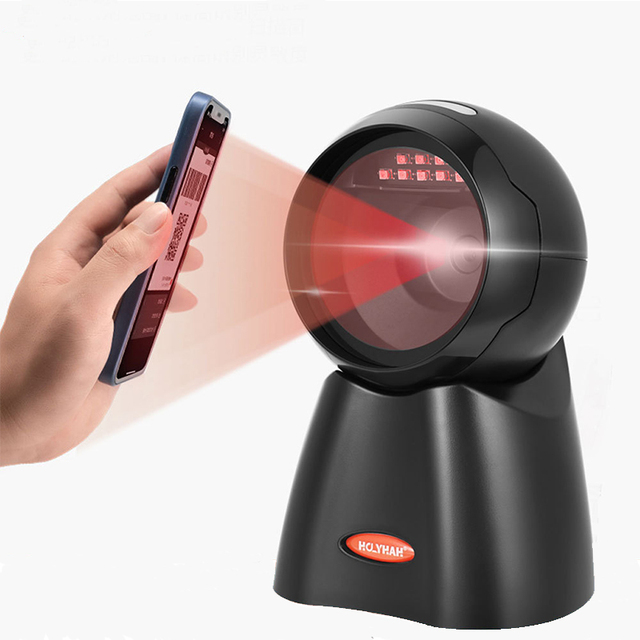 High Performance Wired 2D Handsfree Barcode Reader Omni Desktop Scanners for Supermarket Bookstore