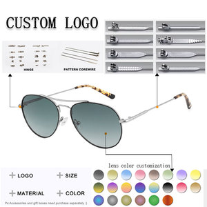 Gafas de Sol de Piloto con Marco Metálico Ovalado, Lentes Degradadas de Aro Completo, 100% Protección UV, Unisex para Actividades al Aire Libre - Product Image 2