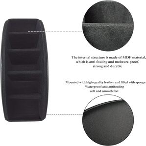 Soporte <span class=keywords><strong>de</strong></span> cuero negro moderno para control remoto <span class=keywords><strong>de</strong></span> TV, organizador <span class=keywords><strong>de</strong></span> escritorio Caddy <span class=keywords><strong>de</strong></span> 5 compartimentos para reproductor multimedia, bolígrafo, <span class=keywords><strong>caja</strong></span>/bandeja <span class=keywords><strong>de</strong></span> almacenamiento remoto - Product Image 5
