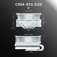 Refroidisseur de processeur FEZCOOL C904-X55 à pression, 4 caloducs, support fluide tout-en-un, contrôle intelligent de la température pour configurations ITX