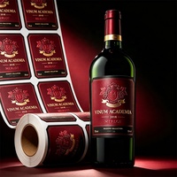 Étiquette de vin en papier couché recyclable, impression personnalisée de la marque pour l'emballage de bouteilles de vin de fruits