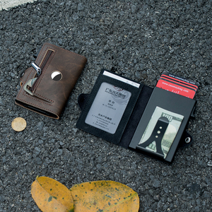 Factory Wholesale Luxury <b>Smart</b> <b>Wallet</b> Billetera Inteligente Para Hombre Gps Antitheft RFID Blocking Credit Card Popup Card - Product Image 1