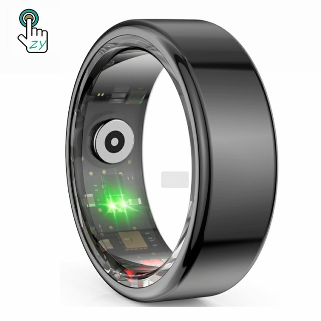 Stainless Steel Smart Ring Heart Rate Blood Oxygen Men Women Intelligente Health Finger Rings for IOS Android