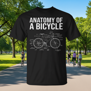 Camiseta con diagrama de anatomía de una bicicleta para amantes del ciclismo - Product Image 3