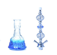 Narguilé arabe double tube ensemble grande taille narguilé pot décoratif 2 tuyaux Base en verre outil de fumer narguilé chicha tuyaux Shisha ensemble