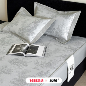 Hongchang Ice <b>Silk</b> Mat Three-Piece Set 1.5m 1.8m Bed Cooling Antibacterial Anti-mite Summer Foldable - Product Image 1