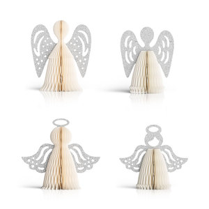 Ornamenti Angelo 3D Pieghevoli Personalizzati OEM in Carta Spessa a Nido d'Ape per Matrimoni, Natale, Pasqua, Capodanno, Ecologici e Riutilizzabili per Interni - Product Image 1