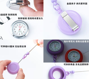 <span class=keywords><strong>Montre</strong></span> d'infirmière DIY perlée, en caoutchouc souple extensible, lumineuse, 37 mm, pratique à suspendre, <span class=keywords><strong>montre</strong></span> <span class=keywords><strong>de</strong></span> <span class=keywords><strong>poche</strong></span> <span class=keywords><strong>pour</strong></span> médecins et étudiants, facile à clipser - Product Image 5