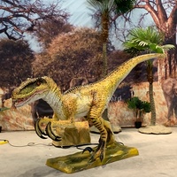 Modelo de Dinosaurio Velociraptor Animatrónico, Dinosaurio Raptor Realista de Tamaño Natural para Decoración de Parques de Atracciones y Carnavales