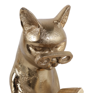 Statuetta Decorativa di Gattino con Occhiali, Finitura Dorata per Arredamento Casa, Ufficio e Bagno - Product Image 6