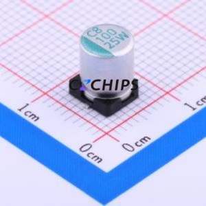 Condensateur électrolytique hybride solide-liquide en aluminium HBW101M1ETR-0608 SMD, D6.3xL7.7mm 100uF 20% 25V 1.4A-100kHz - Product Image 1