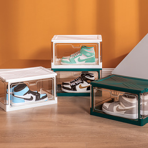 Phòng ngủ phòng khách cửa từ mở phía trước có thể gập lại trong suốt có thể xếp chồng tủ quần áo Hộp lưu trữ với nắp - Product Image 3