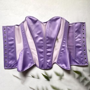 Corset <span class=keywords><strong>Bustier</strong></span> en Satin et Maille <span class=keywords><strong>pour</strong></span> <span class=keywords><strong>Femme</strong></span>, Top Tube à Lacets et Baleines, Dos Nu, Amincissant et Sculptant la Taille, Vêtement d'extérieur - Product Image 6