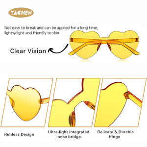 YACHEN Wholesale Heart Shaped Sunglasses Rimless Candy Color <strong>Party</strong> <strong>Glasses</strong> for Women Men <strong>Party</strong> Favor Gifts - Product Image 3