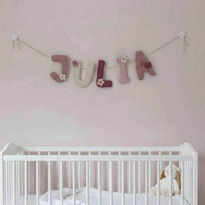 Guirlande personnalisée au crochet avec nom de bébé, guirlande de chambre d'enfant faite à la main en fil, guirlande de lettres au crochet, décoration de fête prénatale, jouet - Product Image 6