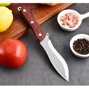 Sapele Wood Handle Meat Knife Stainless Steel Straight Edge For Butchering And Cutting Meat Outdoor Camping Use - Product Image 4