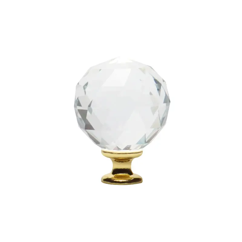 Boutons de porte en cristal personnalisés en usine boutons d'armoire de meubles de placard boutons de tiroir en verre diamanté transparent