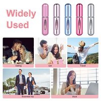 Mini atomiseur de pulvérisation de poche rechargeable au fond de 5ml parfum atomiseur de bouteilles de parfum en aluminium