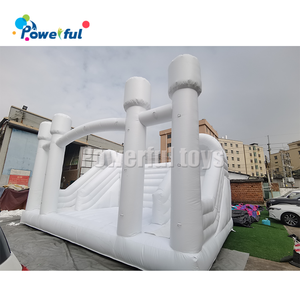 Alquiler de fiestas, tobogán de rebote blanco, <span class=keywords><strong>castillo</strong></span> inflable para saltar, tobogán blanco inflable - Product Image 5