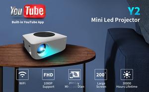 Projecteur <span class=keywords><strong>Mini</strong></span> Intelligent Sans Fil <span class=keywords><strong>4K</strong></span> avec Support Vidéo 3D, Haut-parleur LED Professionnel et Lampe de Projection – Approvisionnement Direct Usine - Product Image 2