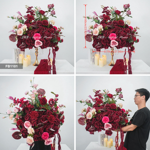 Centro de mesa de bolas de flores de seda personalizadas al por mayor, bolas de flores artificiales para eventos, decoración de bodas - Product Image 2