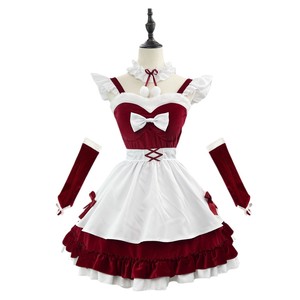 Velvet Maid Costume Claret Plus Size Cosplay Outfit Anime Role Play Winter 2024 - Product Image 5