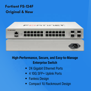 Brand New Original Fortinet FS-124F 24 Port Gigabit <b>Ethernet</b> <b>Switch</b> with 4 X 10G SFP+ Uplink Ports Managed LAN <b>Switch</b> FS-124F - Product Image 5