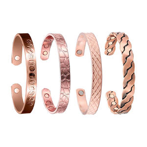 Pulsera de cobre magnética en blanco de 12mm de ancho, brazalete de cobre puro para grabado DIY, joyería curativa para la salud de los hombres, venta al por mayor de moda - Product Image 1