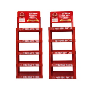 Tùy chỉnh siêu thị Ớt dán nhựa Rack hiển thị phổ biến màu đỏ 4 Tier có thể gập lại kệ hiển thị - Product Image 6