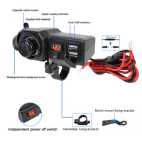 Chargeur mobile vélo 12V à 5V avec voltmètre allume-cigare