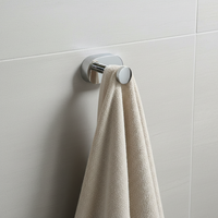 Accessoires de salle de bain en alliage de zinc écologiques multifonctionnels, chromés/noirs mats, crochet pour serviette et peignoir, montage mural simple