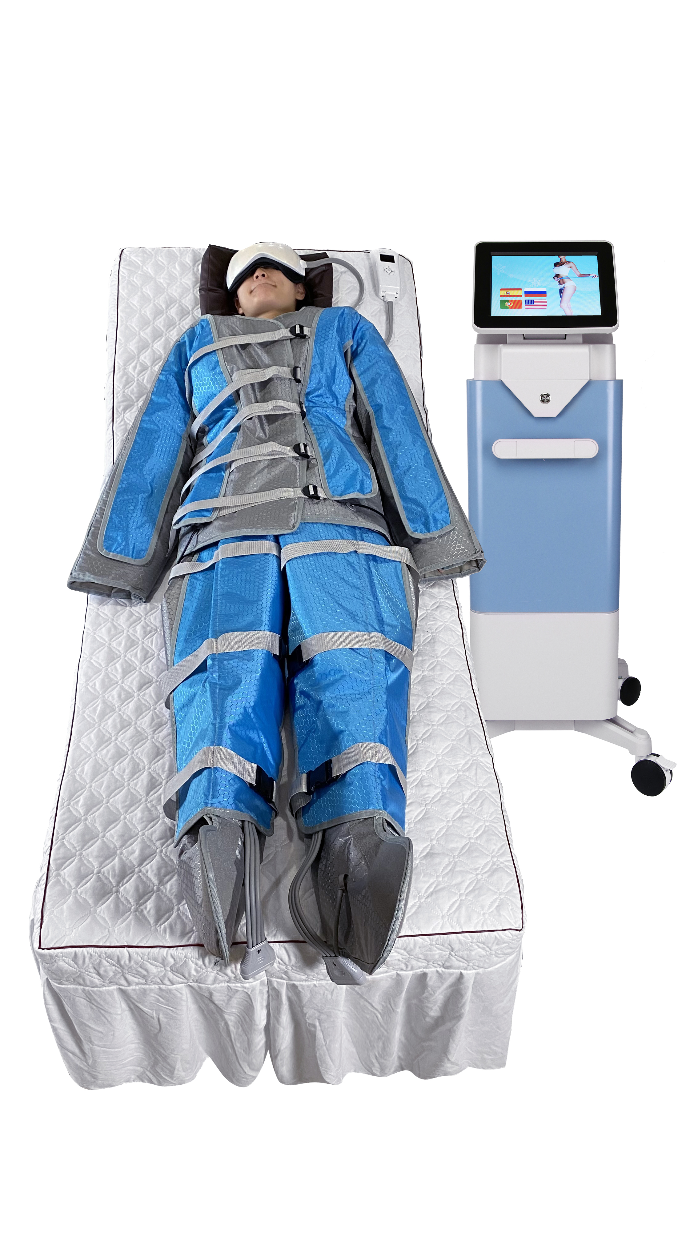 Máquina de presoterapia en estacionaria con 24 cámaras de masaje ocular  Presoterapia dispositivo infrarrojo lejano