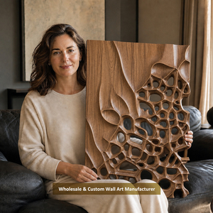 Decoración Moderna para el Hogar, Arte de Pared Abstracto Hecho a Mano, Obra de Arte en Técnica Mixta, Pintura Tallada en Madera, <span class=keywords><strong>Cuadros</strong></span> de Pared 3D - Product Image 1