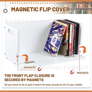 <b>Cd</b> Dvd Storage <b>Box</b> 2 Layer Flip Top Magnetic Closure Portable Home Use Multipurpose Organizer - Product Image 5