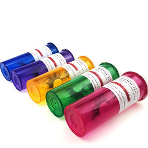 Vizon göz Lahes ambalaj kutusu toptan özel etiket ilaç kirpik durumda pembe mor plastik hap şişesi kirpik paketi - Product Image 2