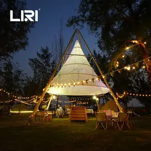 Tente lanterne en bambou, imperméable, extérieur, grande fête, Camping, toile, Tipi, pyramide