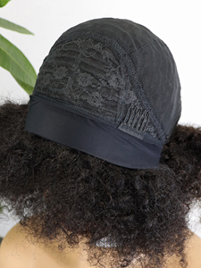 Peluca con diadema de cabello humano FH en stock, peluca rizada tipo kinky, cabello virgen brasileño, pelucas bob con diadema. - Product Image 4