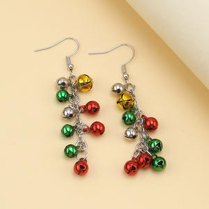 Christmas Bell Jewelry <b>Set</b> Necklace <b>Bracelet</b> Earrings Zinc Alloy Party Fashion Jewelry Red Green Yellow Bells - Product Image 6