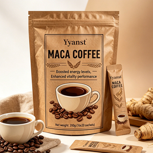 Café de Maca Énergisant et Revitalisant 200g, 20 Sachets Individuels en Papier Kraft, Marque Privée OEM, Vente en Gros - Product Image 2