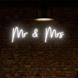 Indoor Wandmontage Custom Neon Sign Mr Mrs Led Neon Flex Light Sign