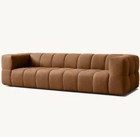 Modernes Handgefertigtes Holzrahmen-Sofa mit Samtbezug und Schwammfüllung Dreisitzer im Chesterfield-Stil für Apartments, Hotels und Wohnzimmer