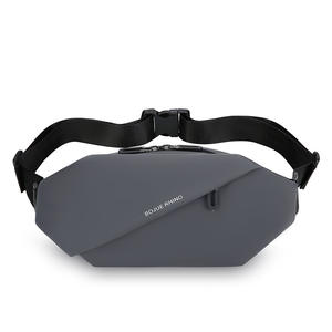 Sac banane de sport Bojue Rhino noir/gris, étanche, pour course en extérieur, sacoche multifonctionnelle grande capacité pour téléphone et jogging - Product Image 1