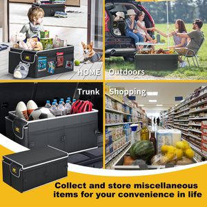 QEEPEI QSP036 poliéster plegable SUV maletero organizador negro con paquete y tapa para viajes familiares - Product Image 6