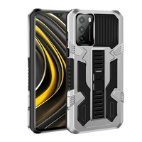 Étui robuste en PC dur et TPU, magnétique, antichoc, avec support, anneau de téléphone pour voiture, coque arrière pour XIAOMI Poco M3