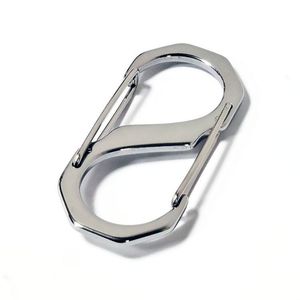 Moschettone in acciaio inossidabile a forma di ruggine a molla a doppia testa con fibbia rapida portachiavi a 8 forme per uso esterno - Product Image 1