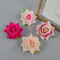 Roses artificielles en velours de petite taille, prix de gros usine, têtes de fleurs artificielles pour décoration cadeau